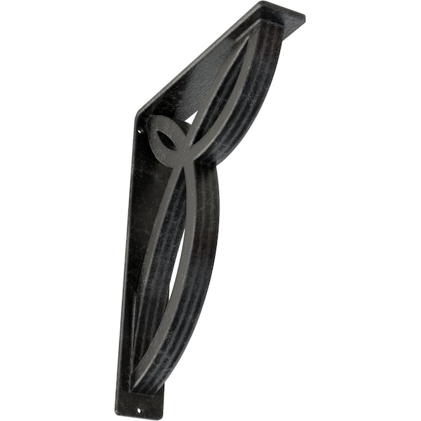 Ekena Millwork Versailles Wrought Iron Bracket, (Triple center brace), Antiqued Silver 2"W x 10"D x 12"H BKTM02X10X12TVEASV - main